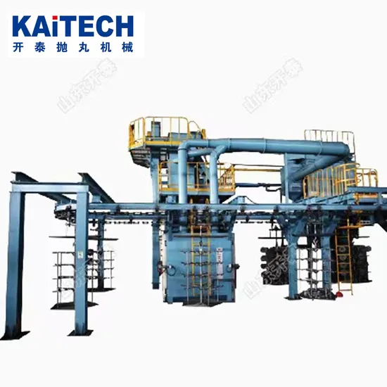 Grenailleuse à passage direct pour suspension caténaire pour pièces moulées de petite et moyenne taille